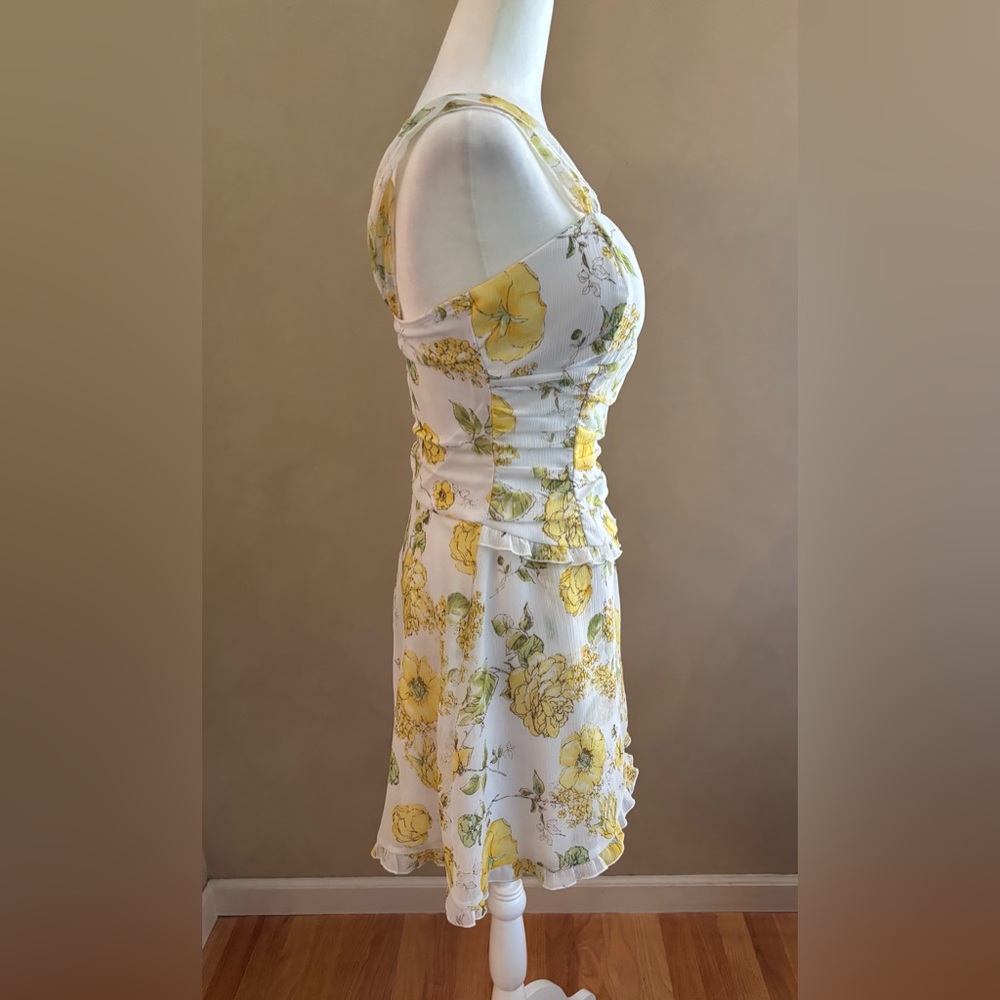 Y2K Ruby Rox romantic cottage fairy Floral Yellow Dress size 9 - Picture 4 of 13